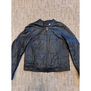 VTG Sally & John Black Motorcycle Genuine Leather Buttery Soft Jacket Women XL